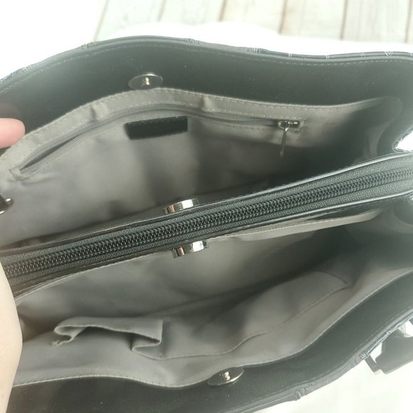 Beijo Womens Navy Blue Faux Croc Print Embossed Magnetic Double Strap Handbag - Picture 6 of 15